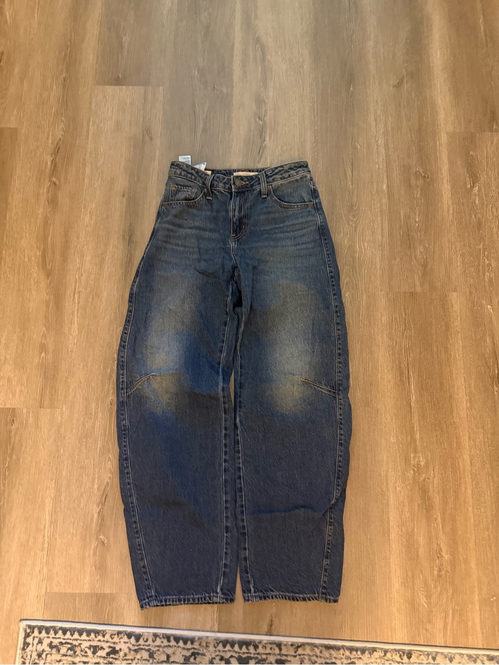 Levi’s dark wash baggy dad barrel jean